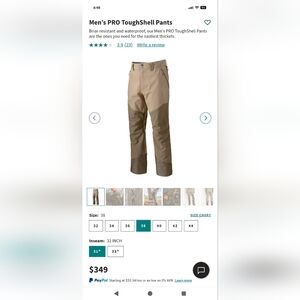 Orvis Men's PRO Toughshell Pants 38x31